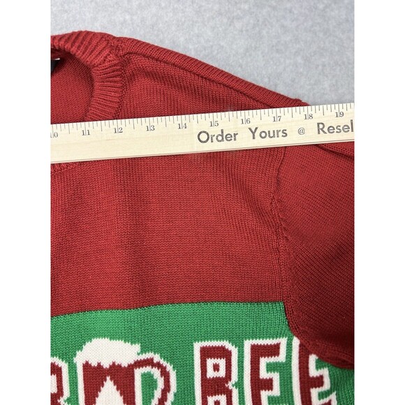 Volcom Sweater Mens L Red Crew Neck Ugly Christmas Top Beer Preppy Office Party - Picture 5 of 15